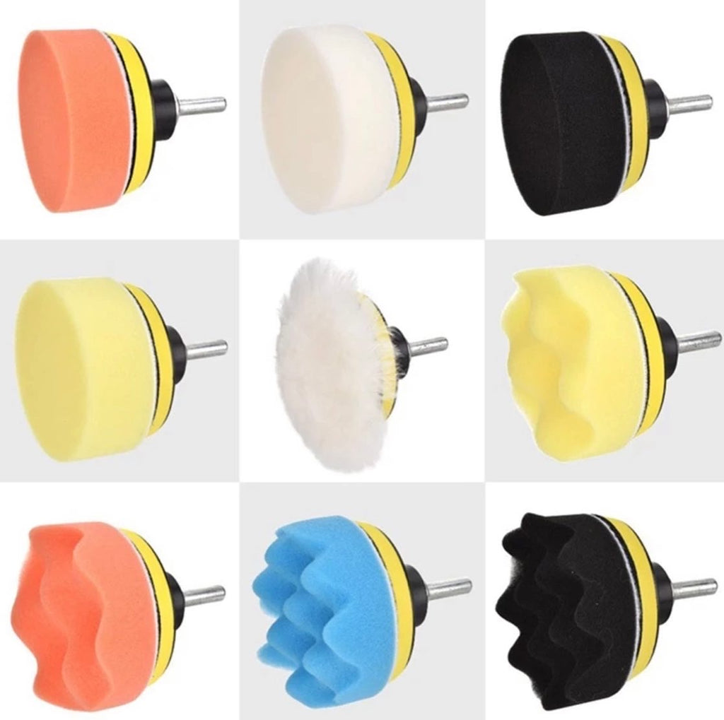 Kit de 9 Esponjas para Pulido de Autos de 3 Pulgadas Compatible con Taladro