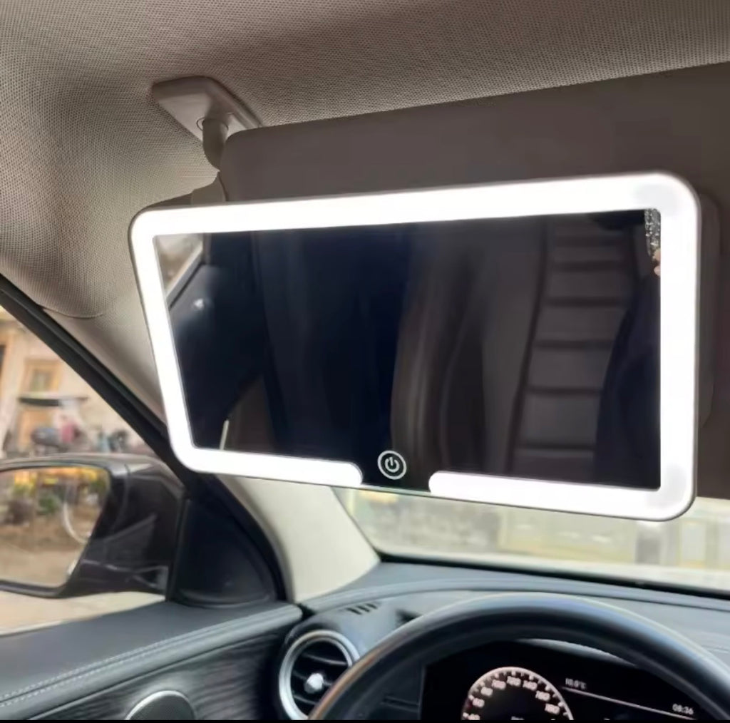 Espejo de Maquillaje LED para Parasol de Auto